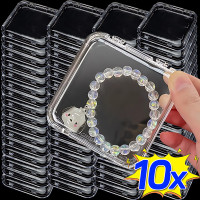 Mini Square Storage Box Transparent Acrylic Packaging Boxes for Earrings Necklace Bracelet Nail Art DIY Jewelry Organizer Case