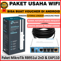 Paket Usaha Wifi Siap pakai Full Setting Mikrotik RB951ui 2nd & EAP110