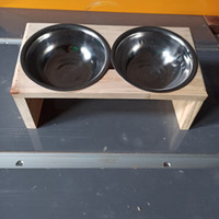 (ADDA) TEMPAT MAKAN KUCING ANJING KAYU CUSTOM NAMA