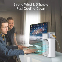 (IMPORT) Portable Humidifier Fan AIr Conditioner Household Small Air Cooler Hydrocooling Portable Air Adjustment For Office 3 Speed Fan