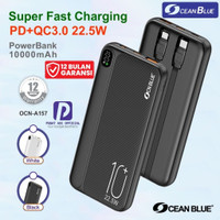 Powerbank Super Fast Charging 10000 mAh Power Bank A157 Type C Lightning PD 22.5W QC 3.0 OCEANBLUE