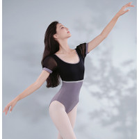 Ballet Jumpsuit Women Puff Short Sleeve Dance Leotard Adult Daily