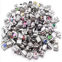 Wholesale 10 Pcs Italian Charm Links Bracelet Vintage Square Beads Jewelry DIY Making Parts DIY Modular Bracelet Making Supplie