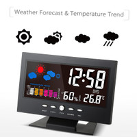 Weather Station Digital Temperature Humidity Meter Clock Thermometer