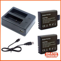 Ada Charger Baterai 2 Slot with 2PCS Baterai for EKEN H9 H9R H8PRO H8R