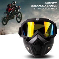 [BISA COD] TaffSPORT BOLLFO Kacamata Goggles Mask Motor Retro Windproof - MT-04
