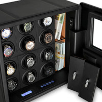 Murah Theftproof Automatic Watch Winder Safe Box with 6 9 12 Slot