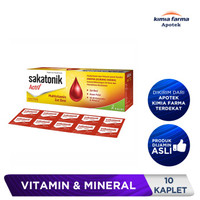 SAKATONIK ACTIV STRIP 10 KAPLET / SUPLEMEN PENAMBAH DARAH