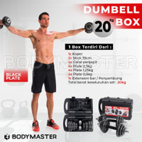 Ready BODYMASTER Dumbell Set Box 20kg Barbel Koper 20 kg Dumbel Black Terlaris