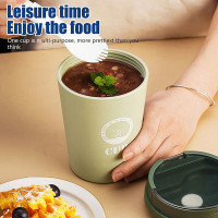 HOT 500ml Breakfast Cup with Lid and Spoon Soup Cup Porridge Cup Can