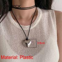 Bow Tie Choker Love Heart Pendant Collar Necklace Jewelry Y2K Clavicle Chain Necklace for Women Bridal Adjustable Knotted Chain