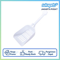 Litter Scoop Warna Putih Serokan Pasir Kucing