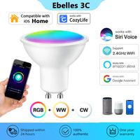 HomeKit WiFi Smart Spotlight GU10 RGBCW APP Dimming and Color Matching Smart Home Voice Support for