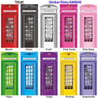 Stiker Pintu Kamar Red Box Telephone