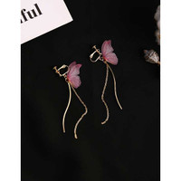 LRC Anting Jepit Fashion Color Butterfly Shape Decorated Ea