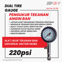 GRIP-ON DIAL TIRE GAUGE ALAT UKUR TEKANAN ANGIN BAN GRIP ON