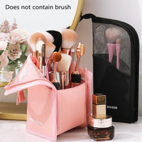 Stand Cosmetic Bag for Women Clear Zipper Makeup Storage Import