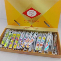 (LUSIN-Motif Besar) Gunting Kuku Besar Safari Brand motif mewah artistik 8cm Premium anti karat