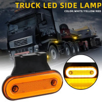 1 Pcs 12V24V Truck Side Marker Light LED Light Guide Light Edge Oval Color Light Truck Warning With Support Light Edge Tail X8K2