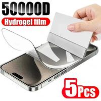 5Pcs Full Cover Hydrogel Film For iPhone 15 14 11 12 13 Pro Max 7 8 14 Plus Screen Protector For iPhone 13 12 Mini X XR XS MAX