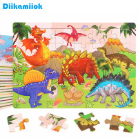 Baru 30 Buah Mainan Kayu Jigsaw Puzzle Kayu Kartun Hewan Kendaraan Anak Belajar Dini Mainan Pendidikan Bayi untuk Teka-teki Anak-anak