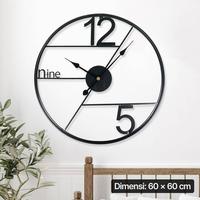 JINXINXIN Jam Dinding Besi Artistic Modern Clock Silent Movement 60cm - F22
