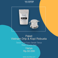 Paket Alat Kopi Murah Vietnam Drip 200ml-Kopi Robusta Biji Bubuk 200gr