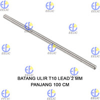 EELIC SEP-STL10X100CM Batang Ulir Stainless Steel 304 D 10MM Pitch 2MM Lead 2MM Panjang 100CM Sparepart Mesin CNC 3d Printer
