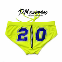Brand D.M Men's Swimming Trunks Low Waist Letter Personalized Triangle Swimsuit Tight Youth Opening Party