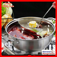Panci Steamboat Shabu Shabu Shuki 2 Sekat Stainless 28cm