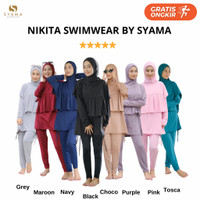SETELAN BAJU RENANG MUSLIMAH NIKITA FULL SET HIJAB