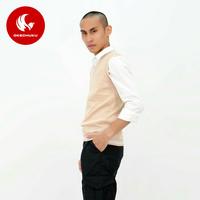 Okechuku Rompi Rajut Pria Vest Rajut Pria Krem List Putih Vest Pria Terbatas