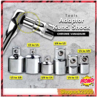 Adaptor Soket Impact dan Set Peredam 1/4" 3/8" 1/2" 3/4" Baja Cr-V dengan Casing untuk Konversi Driver - 1/2"F to 3/8"M