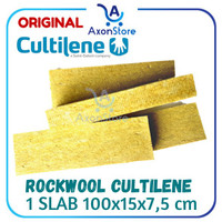 1 Slab Rockwool Cultilene Media Semai Hidroponik Rock Wool 100 15 7,5 Terlaris
