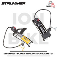 Pompa Injak Strummer PM55 With Meter High Volume Floor Pump Portable Simple Kaki Lipat Serbaguna Injek PM-55 Sepeda Bola Pelampung Murah Awet