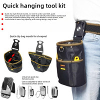Rotating Quick-Hang Tool Belt Pouch For Woodworking Electrician Mechanic Quick-hanging Nail Tool Bag Man Gift Tool Organizer