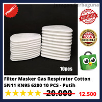 Filter Masker Gas Respirator Cotton 5N11 KN95 6200 10 PCS - Putih