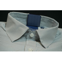 Kemeja STANLEY ADAMS Pria Formal Lengan Pendek Reguler Fit Putih Motif Salur Hitam | Hem Pria