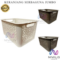NIVALIS JAKARTA H07 KERANJANG ORGANIZER SIZE JUMBO KERANJANG ANYAM SERBAGUNA STORAGE BOX ORGANIZER TEMPAT BUKU ATK KERANJANG LAUNDRY