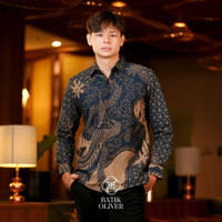 Kemeja Batik Oliver Motif ADIKARA - Kemeja Batik Pria Slimfit Lengan Panjang Lapis Furing Premium