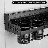 Kitchen Storage Shelf Wall-Mounted Spice Racks Knife Stand Space