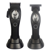 New Model Professional Hair Clipper Electric Men's Trimmer with 8000RPM Seat Charging, Large Capacity Battery DLC Coated Blades