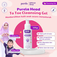 PURELA Head to Toe Cleansing Gel 100ml - Sabun Sampo Mandi Bayi Anak Untuk Kulit Sensitif - Sabun untuk Newborn - Sabun Pembersih Dan Pelindung Dari Iritasi Kulit - Bahan Alami Dan Organik