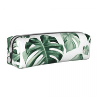 Leaf Leaves Monstera Pencil Case Jungle Tropical Green Plant Pen Box Bags for Student Large Storage Supplies Zipper Pencil Pouch
