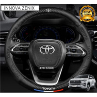 Cover Sarung Stir Carbon Mobil Toyota Innova Zenix 2022 2023 2024