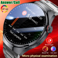 2025 New Medical Grade Smart Watch Blood Sugar Blood Lipid Uric Acid ECG+PPG Body Temperature Bluetooth Call Health Smartwatch
