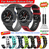 Terbaru Strap Tali Jam Amazfit Active Edge Model Two Tone Rubber Ready
