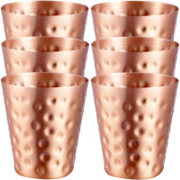 6Pcs New 100% Copper Cups Pure Solid Moscow Mule PURE Copper Mugs-Shaped 2oz Cocktail Cups Beer Milk Mug Drinkware