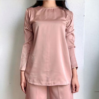 NEW- L14 INNER MANSET SATIN BLOUSE LENGAN PANJANG / DALEMAN KEBAYA SIAP KIRIM