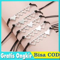 5 Heart Gelang Bracelet Wanita Aksesoris Titanium Korea Cocok Hadiah motif motif hati , sangat cakep
